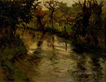  Frits Maler - Woodland Szene mit einem Fluss Norwegische Frits Thaulow
